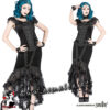 Black velvet morticia mermaid skirt by sinister Fishtail Samt Rock im Gothic Shop Asmalia