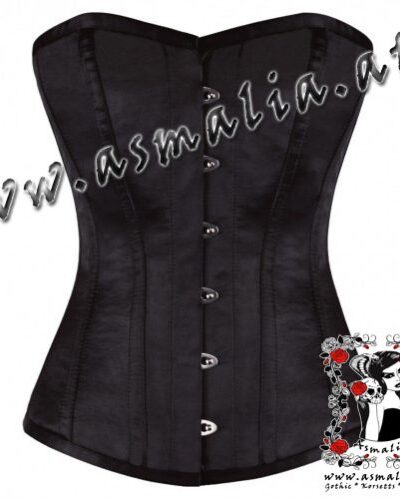 Satin Korsett schwarz Vollbrust 5
