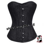 Schwarzes Brokat Vollbrust Trainings Korsett Asmalia Gothic Shop