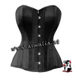 Schwarzes Satin Herzschnitt Vollbrust Korsett Asmalia Gothic Shop