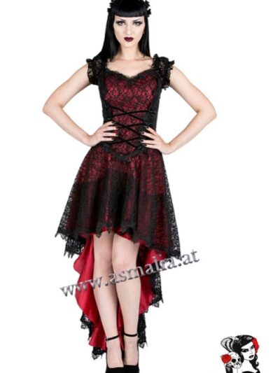 Vokuhila Samtkleid rot von Sinister im Gothic Shop Asmalia