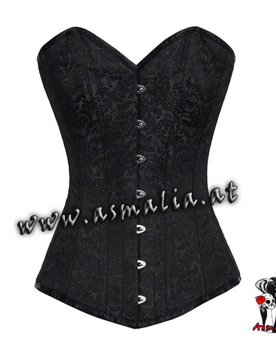 Langes Schwarzes Brokat Vollbrust Korsett Asmalia Gothic Shop