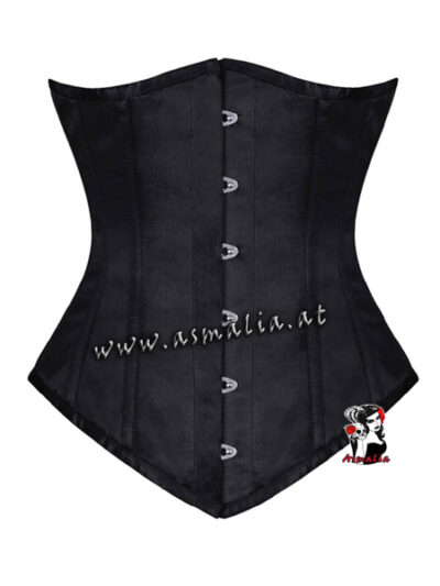 Unterbrust Korsett schwarz Satin lang im Gothic Shop Asmalia Wien