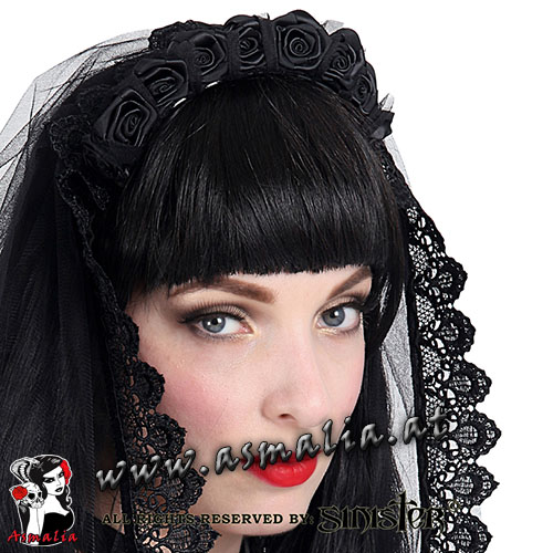 Schwarzer Brautschleier - Doppellagig 33x23cm Für Hochzeit & Halloween