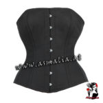 Schwarz Baumwolle Longline Vollbrust Korsett im Gothic Shop Asmalia Wien