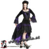 801 - Mesh with lace and Satin fishtail skirt by Sinister Vokuhila Rock Spitze lila im Gothic Shop Asmalia