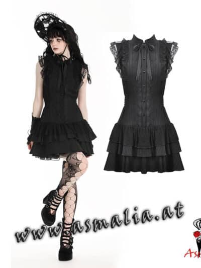 Ärmelloses Hemdkleid mit Rüschen DW955 von Dark in Love im Gothic Shop Asmalia Wien Hauptbild