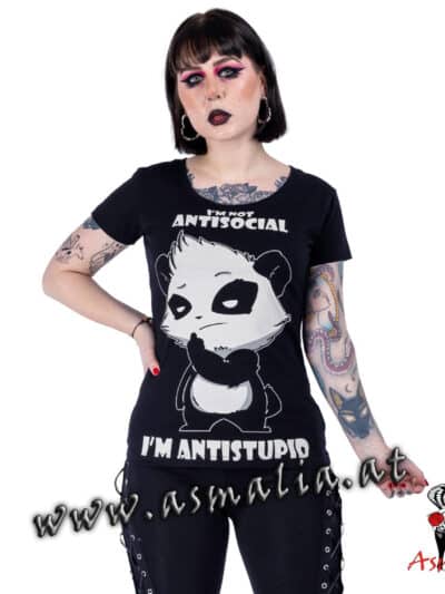 Antisocial Top TShirt von Killer Panda im Gothic Shop Asmalia Wien