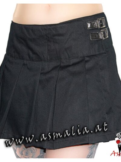 Black Pistol Buckle Mini Denim (Schwarz) im Gothic Shop Asmalia