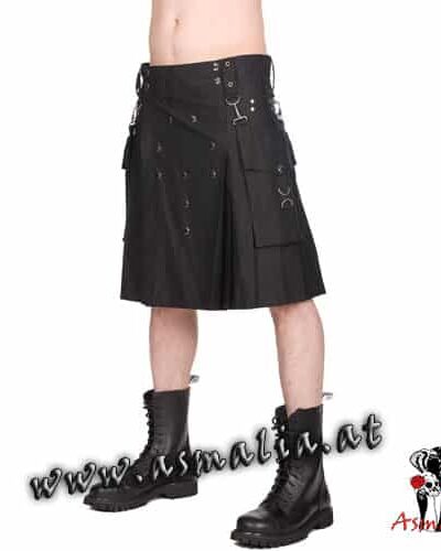 Black Pistol Button Kilt Denim im Gothic Shop Asmalia Wien