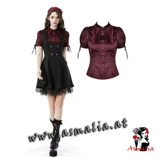 Bluse rot mit Rüschen IW088 von Dark in Love im Gothic Shop Asmalia Wien