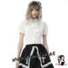 Bluse weiß mit Rüschenausschnitt IW087WH von Dark in Love im Gothic Shop Asmalia Wien vorne