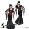 Fishtail Kleid mit Spitze rot 1147 von Sinister im Gothic Shop Asmalia Wien