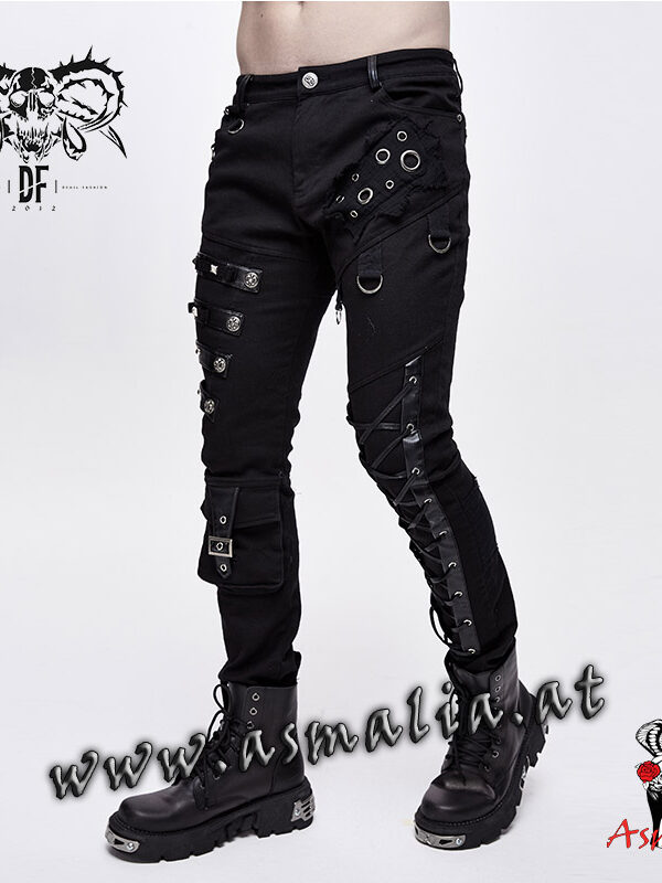 Hose mit Schnürung und Schlaufen PT100 von Devil Fashion im Gothic Shop Asmalia Wien