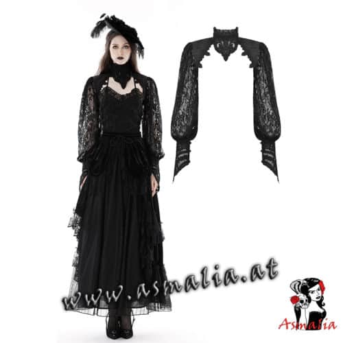 Langarm Bolero mit Spitzenärmel BW122 von Dark in Love im Gothic Shop Asmalia Wien