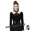 Langarm Top mit Netz TW456 von Dark in Love im Gothic Shop Asmalia Wien Vorderansicht
