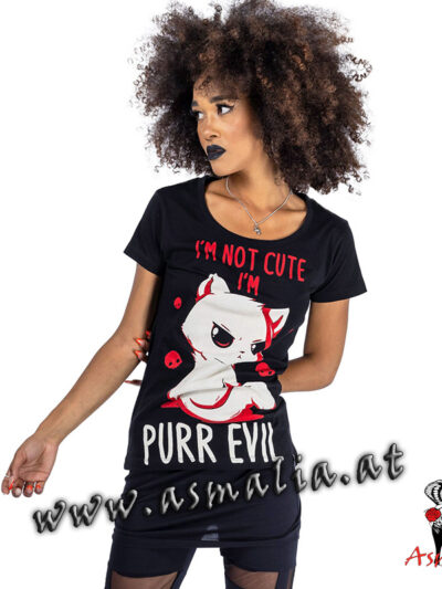 Purr Evil TShirt von Cupcake Cult im Gothic Shop Asmalia Wien