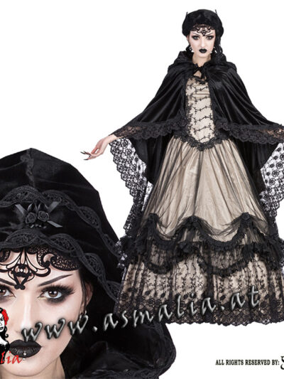 Sinister langer Samt Cape 1082 im Gothic Shop Asmalia Wien