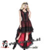 Vokuhila Kleid mit Vampirkragen rot 1093 von Sinister im Gothic Shop Asmalia Wien