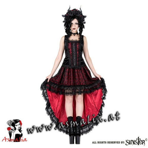 Vokuhila Rock Spitze rot 1018 von Sinister im Gothic Shop Asmalia Wien